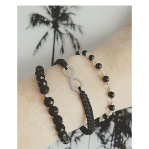 Bransoletka znak nieskończoności czarna